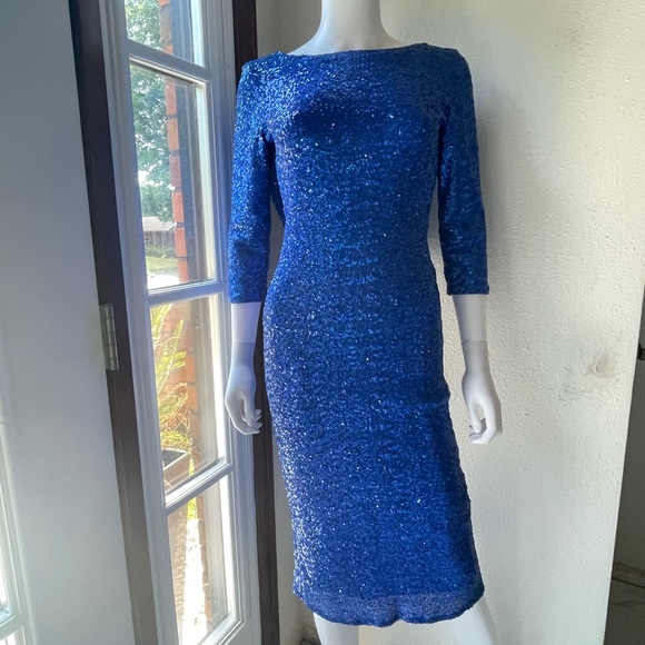 ASOS low back sequin midi dress - Picture 2 of 8